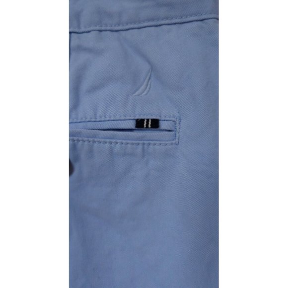 Nautica Mens 40 Blue The Deck Classic Fit Flat Front Chino Khaki Shorts - Picture 11 of 13